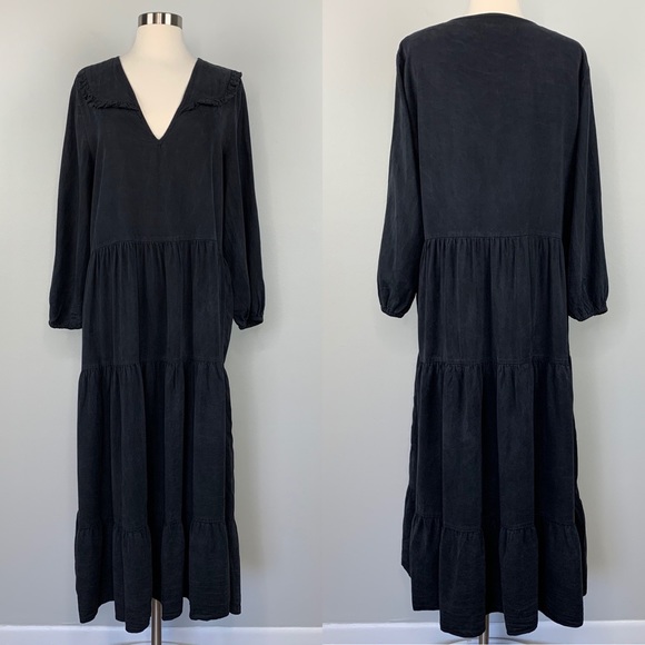 Zara Dresses & Skirts - Zara Midi Poplin Dress Puff Sleeves Oversized Sz L